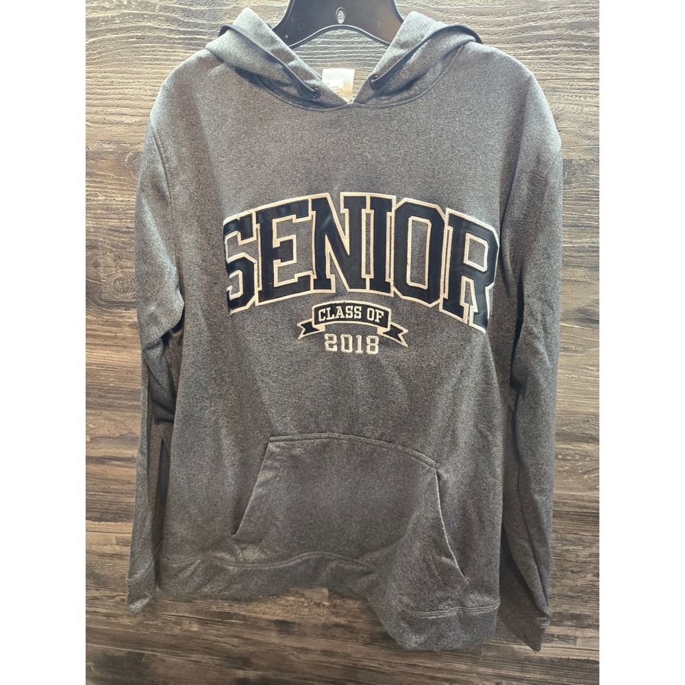 Jostens Senior Class of 2018 Hoodie Gray Pullover Sweatshirt Mens Medium